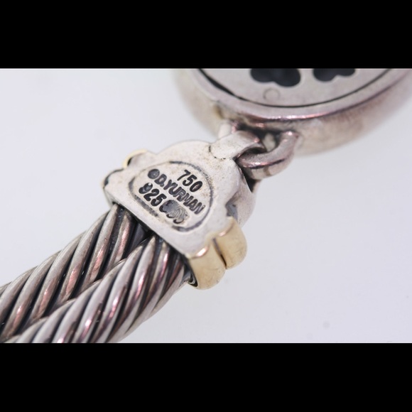 David Yurman 925 18k Cable Heart Necklace - Picture 10 of 10